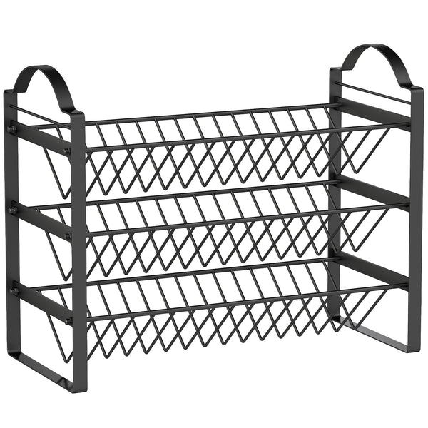 Portaspezie da Cucina a 3 Livelli 39,5x18x33 cm con Ripiani Inclinati in Metallo Nero acquista