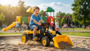 Trattore Ruspa a Pedali per Bambini 125x51x51 cm Giallo