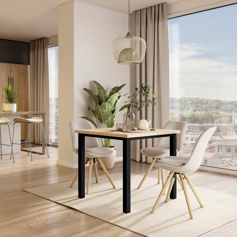 Set Struttura e Gambe Tavolo 750x750 mm in Acciaio Emuca Nero