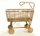 Culla per Bambini in Rattan Ruote in Legno Norma