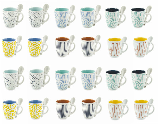 acquista Set mit 24 Kaffeetassen aus Steingut Ø6x9 cm Villa d'Este Home Tivoli Marea