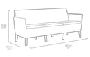 Divano 3 Posti da Giardino 187x66,5x76 cm in Resina Keter Salemo Antracite