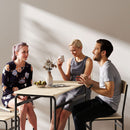 Set da Pranzo 5 Pezzi con Tavolo Rettangolare e 4 Sedie da Pranzo in MDF e Gambe in Metallo Nero e color Legno    