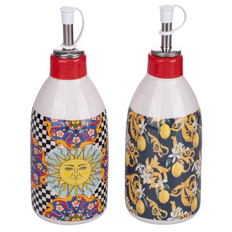 Menage Set Olio Aceto Sale e Pepe in Ceramica VdE Tivoli 1996 Italian Beauty 