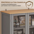 Mobile Dispensa a 5 Livelli con Cassetto Centrale 76x40x182,5 cm in MDF e Truciolato Grigio      