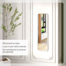 Specchio Verticale da Parete o da Terra 35x2x120 cm Cornice in MDF con Bordi Arrotondati Bianco
