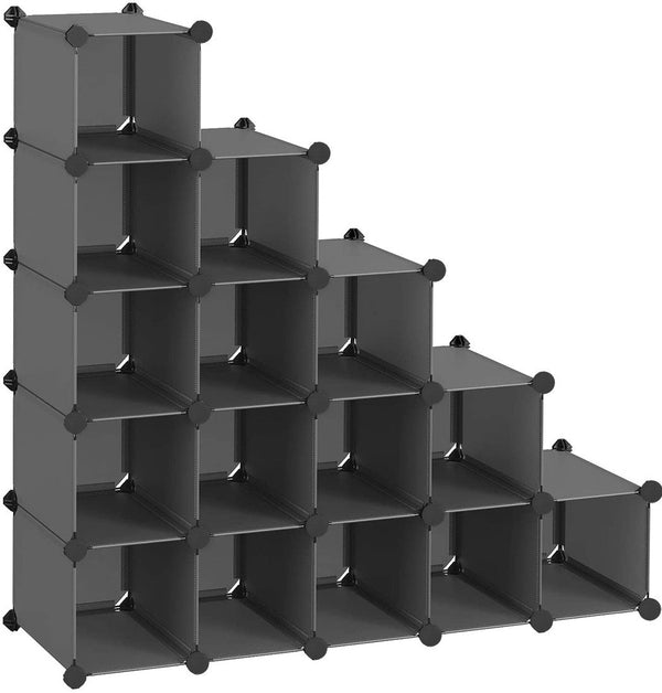 Modulares Bücherregal mit PVC-Würfeln 53 modulare Stücke Schwarz prezzo