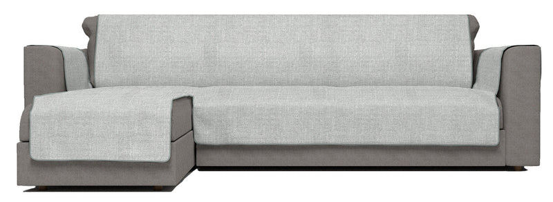 Copridivano in Poliestere con Penisola Sinistra Grigio Varie Misure