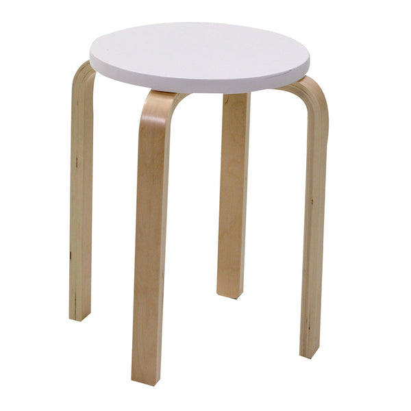 sconto Runder Holzhocker Ø32x45cm Adami Small Weiß