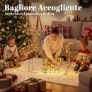 Decorazione Natalizia da Esterno 3 Pezzi Renne e Slitta 78x22x105 cm con 240 LED 8 Illuminazioni Timer e IP44 in Metallo e Rattan PP      