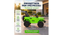Macchina Elettrica per Bambini Licenza Jeep Wrangler Rubicon 12V con Sedili in Pelle e Telecomando Verde 