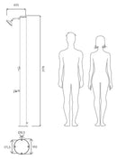 Doccia Solare da Giardino 28L Miscelatore e Lavapiedi Tevere B Bianco Perla