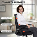 Sedia da Ufficio Ergonomica Girevole 59,5x56x93-103 cm con Braccioli Ribaltabili in Rete Traspirante Nero      