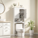 Mobile Sopra WC con Armadietto 65x22x161 cm in Legno Bianco   