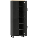 Mobile Dispensa da Cucina 60x30x170,5 cm con 5 Ripiani Regolabili e 4 Ante in Legno Nero      