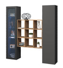 Parete Attrezzata Soggiorno 170x30x180 cm Maruska n°25 Grigio Antracite Opaco