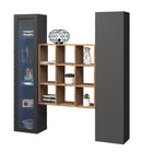 Parete Attrezzata Soggiorno 170x30x180 cm Maruska n°25 Grigio Antracite Opaco