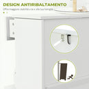 Scarpiera Salvaspazio Slim 60x23,5x98,5 cm con 2 Ante a Ribalta Cassetto Base Rialzata in MDF Bianco      