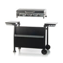 Piastra di Cottura Plancha a Gas 140x54,5x96 cm Potenza 10 kW con Coperchio in Acciaio Nero      