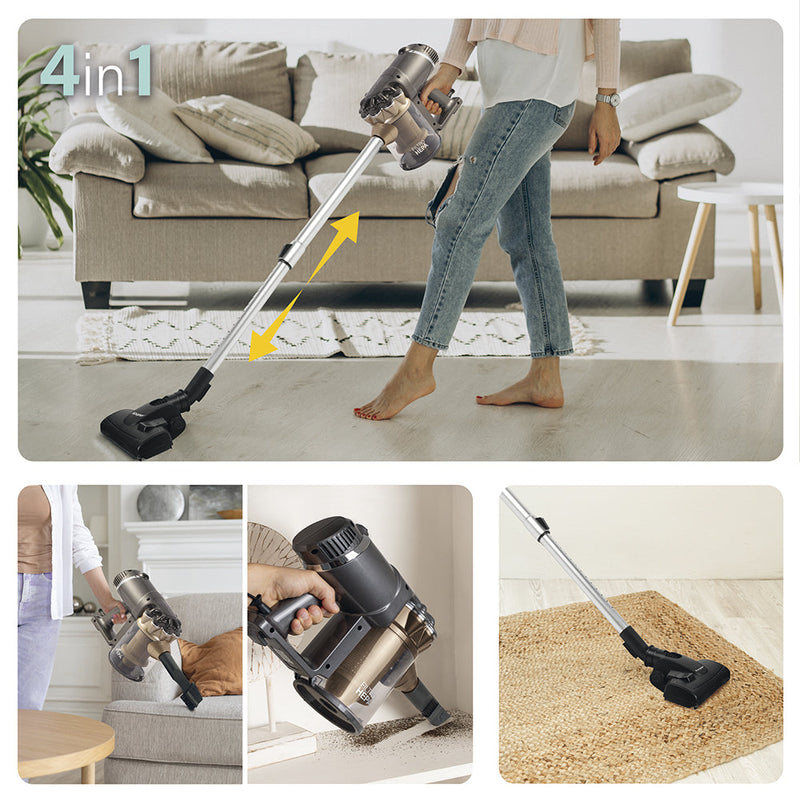 Aspirapolvere Ciclonico con Filo Scopa Elettrica 600W Kooper Airone 2.0 Grigio e Oro