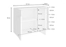 Mobile Multiuso 2 Ante 3 Vani Giorno 121,8x39,2x86 cm Ping Cemento Bronx