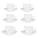 Set 6 Tazzine da Caffè con Piattino Ø7,5xh4 cm in Gres Porcellanato Amleto Bianco