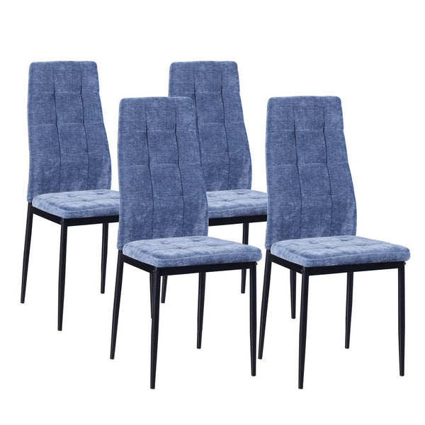 Set 4 Sedie 42x52x98 cm in Tessuto Milano Blu acquista