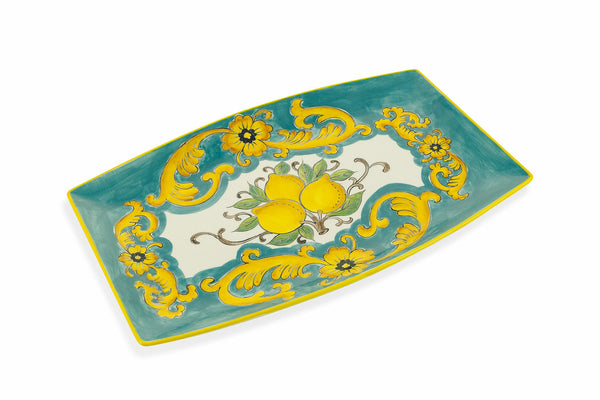 Dekorativer Teller 45,5x28,5x3 cm in Dolomite Villa d'Este Home Tivoli Sizilien acquista