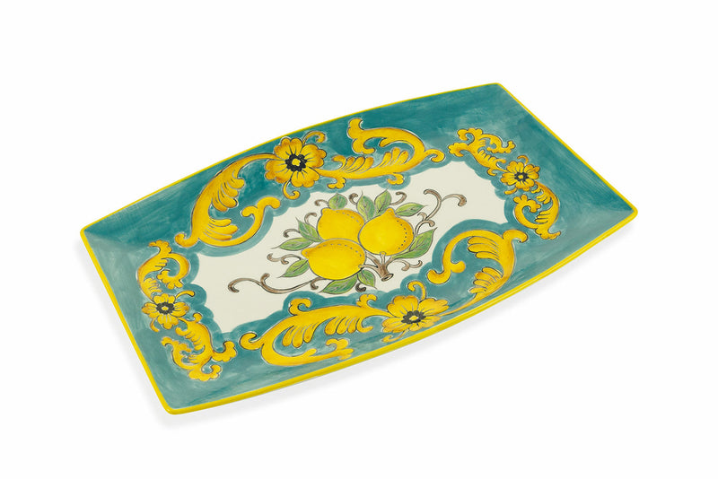 Piatto Decorativo 45,5x28,5x3 cm in Dolomite Villa d'Este Home Tivoli Sicilia