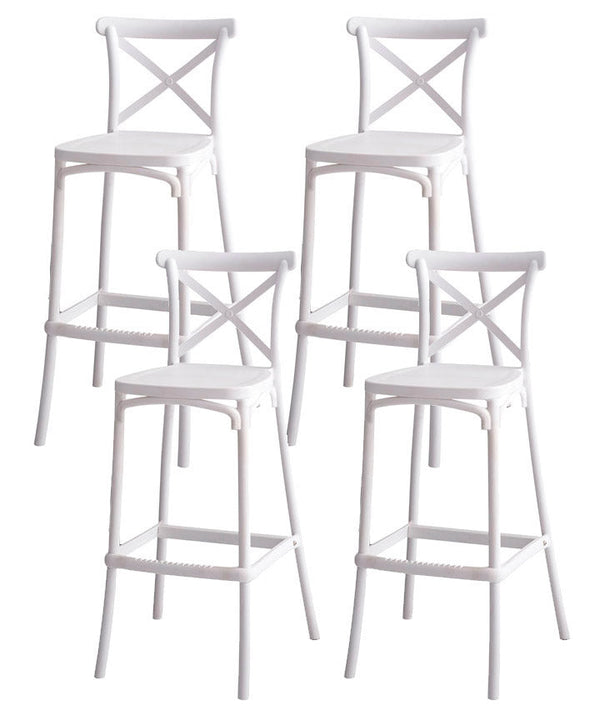 Set 4 Sgabelli 40x36x91 cm in Polipropilene Pompei Bianco prezzo