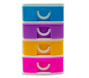 Mini Cassettiera 4 Piani 9x13x15 cm Multicolor in plastica rigida