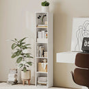 Libreria 30x24x159 cm a 6 Ripiani Scaffale Autoportante per Soggiorno in Laminato Bianco      
