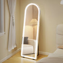 Specchio da Terra ad Arco 150x50 cm con Luci Dimmerabili e Funzione di Memoria Autoportante o da Parete Trasparente      