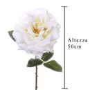 Set 6 Rose Artificiali Aperta H 50 cm