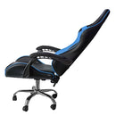 Sedia da Gaming Ergonomica 64x53x122-133 cm con Supporto Lombare e Poggiatesta in Similpelle Blu