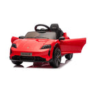 Macchina Elettrica per Bambini Porsche Taycan Turbo S 12V con Telecomando Bluetooth Luci LED e Tappetini Rosso