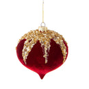 Set 4 Onion Velvet con Strass Ø10 cm Oro