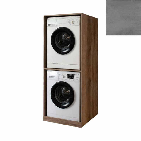 Mobile Lavanderia a Colonna per Lavatrice e Asciugatrice Senza Ante 70x70x174A cm in Nobilitato Unika Grigio Cemento sconto
