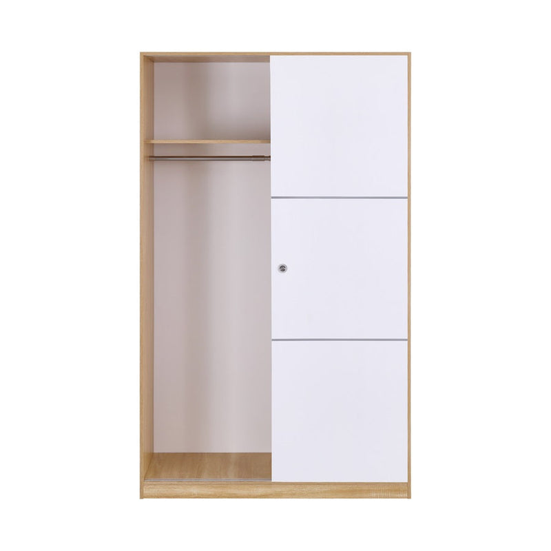 Armadio 2 Ante Scorrevoli 120x48x200 cm in Legno Rovere e Bianco