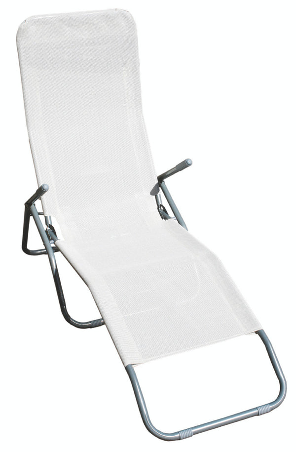 sconto Klappbarer Liegestuhl Dondolina aus Aluminium Soriani Iesolo Elfenbein