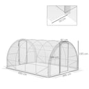 Serra a Tunnel per Orto Trasparente in Acciaio e PE con Porta a Battente 4x3x2m  Trasparente