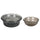 Set 2 Insalatiere con Decoro in Rilievo in Vetro VdE Tivoli 1996 Imperial Fumè e Grigio