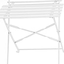 Set Tavolino e 2 Sedie Pieghevoli da Giardino in Acciaio Dalia bianco