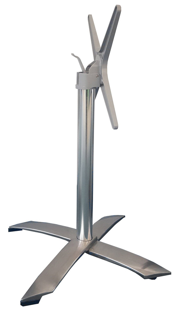 Untergestell für klappbaren Gartentisch mit 4-Speichen-Fuß aus silberfarbenem Aluminium acquista