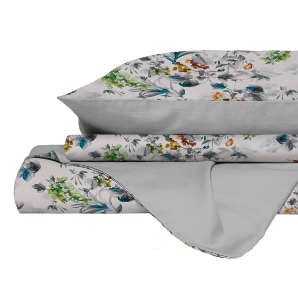 Copripiumino Matrimoniale con Federe Stampato in Puro Cotone Flora prezzo