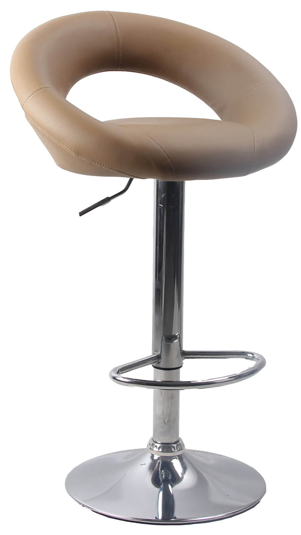 acquista Motti Acapulco Hocker aus beigefarbenem Kunstleder mit Gasfeder und Drehsitz