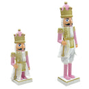 Soldato Schiaccianoci Natalizio H120 cm con Suoni e Movimento Rosa e Oro