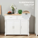 Isola per Cucina 106x39,5x89,5 cm 2 Cassetti 2 Ante Bianco