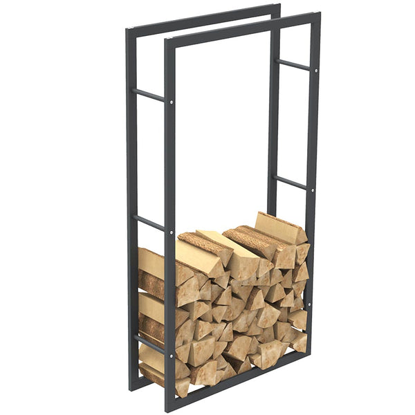 Portalegna Supporto Metallo Porta Legna Interno Legnaia Camino Stufa 150x80x25cm sconto