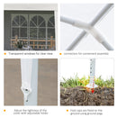 Gazebo da Giardino 580x290x250 cm con Pareti Rimovibili e Finestre Trasparenti Bianco   